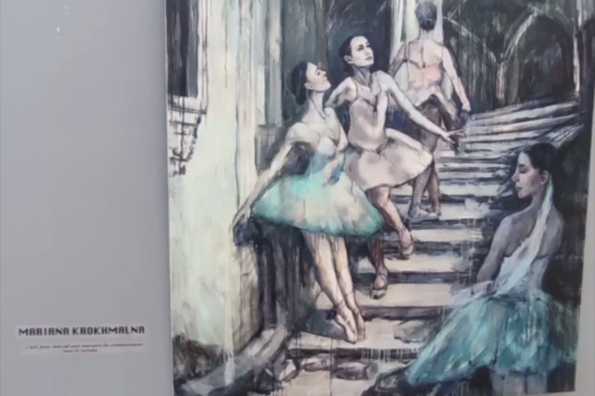 Peinture de danseuses, technique mixte